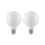 LED bulb E27 4 W 2,700 K G95 globe dim opal 2-pack