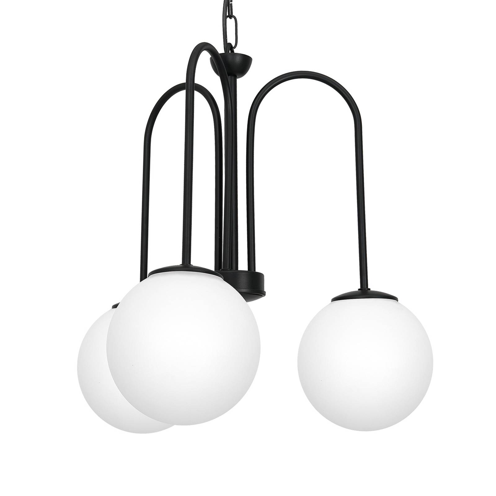 Euluna Suspension Berlin à trois lampes noire