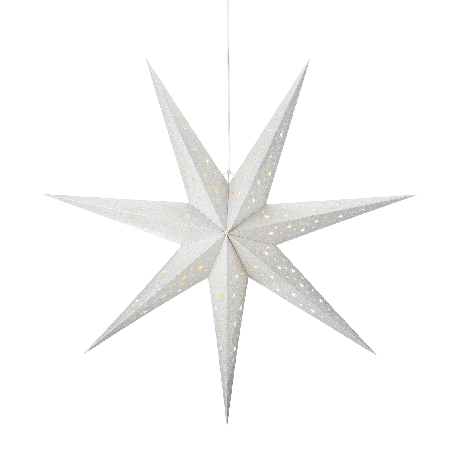 LED-hängande stjärna utan batteri, timer Ø 75cm silver