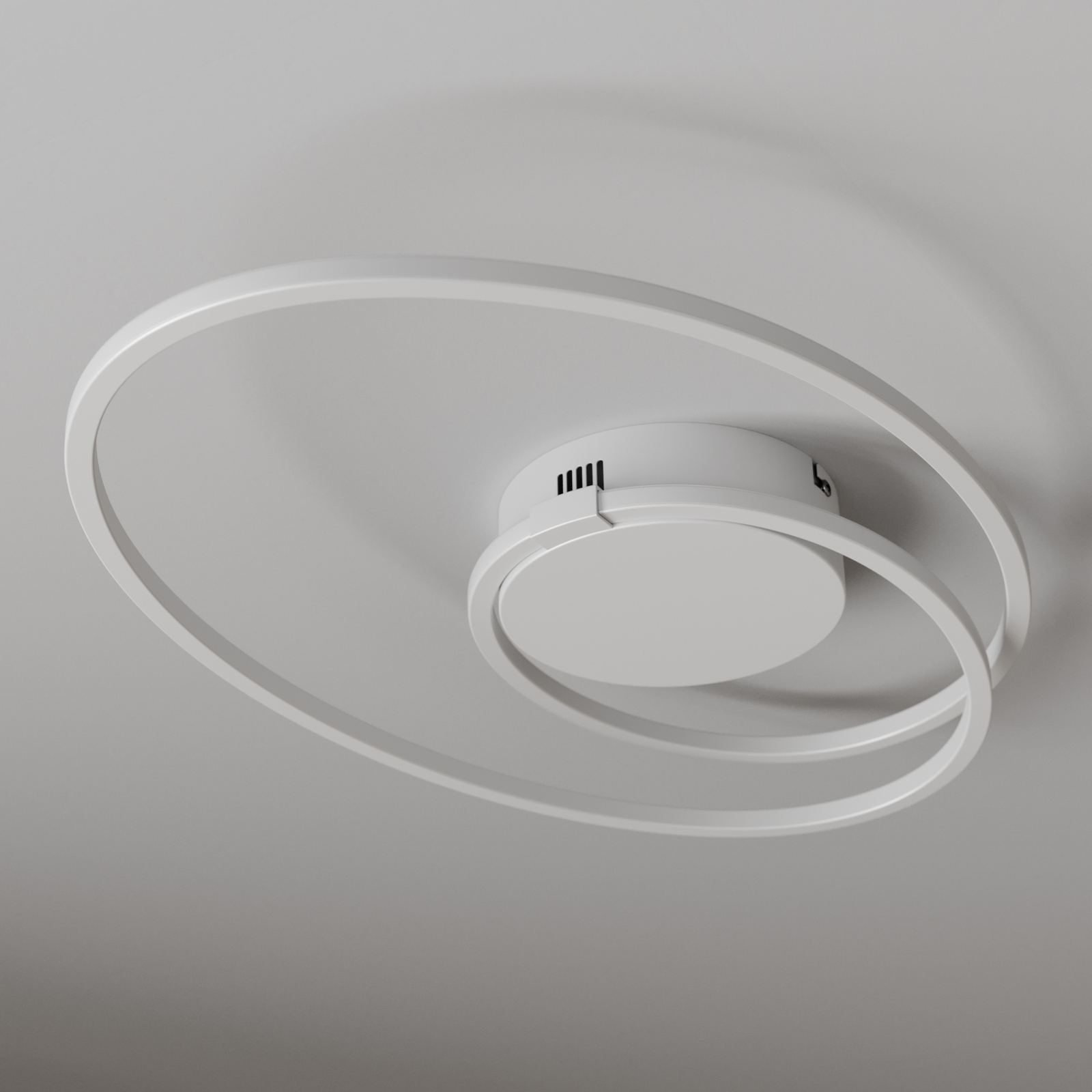 Lindby Xenias LED plafondlamp, wit, 49 x 30 cm