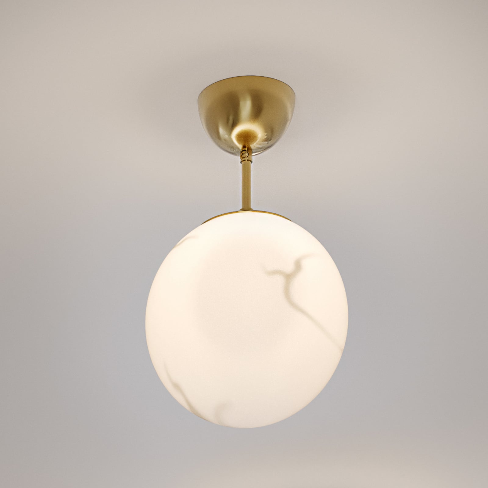 Lampa sufitowa Bellagio marki By Rydéns, mosiądz/biały, 1-punktowa, szkło