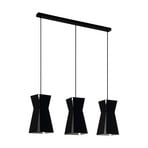 Valecrosia hanging light, black, 3-bulb