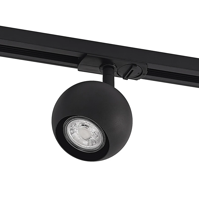 Lindby - Linaro Round Spot au rail GU10 Noir