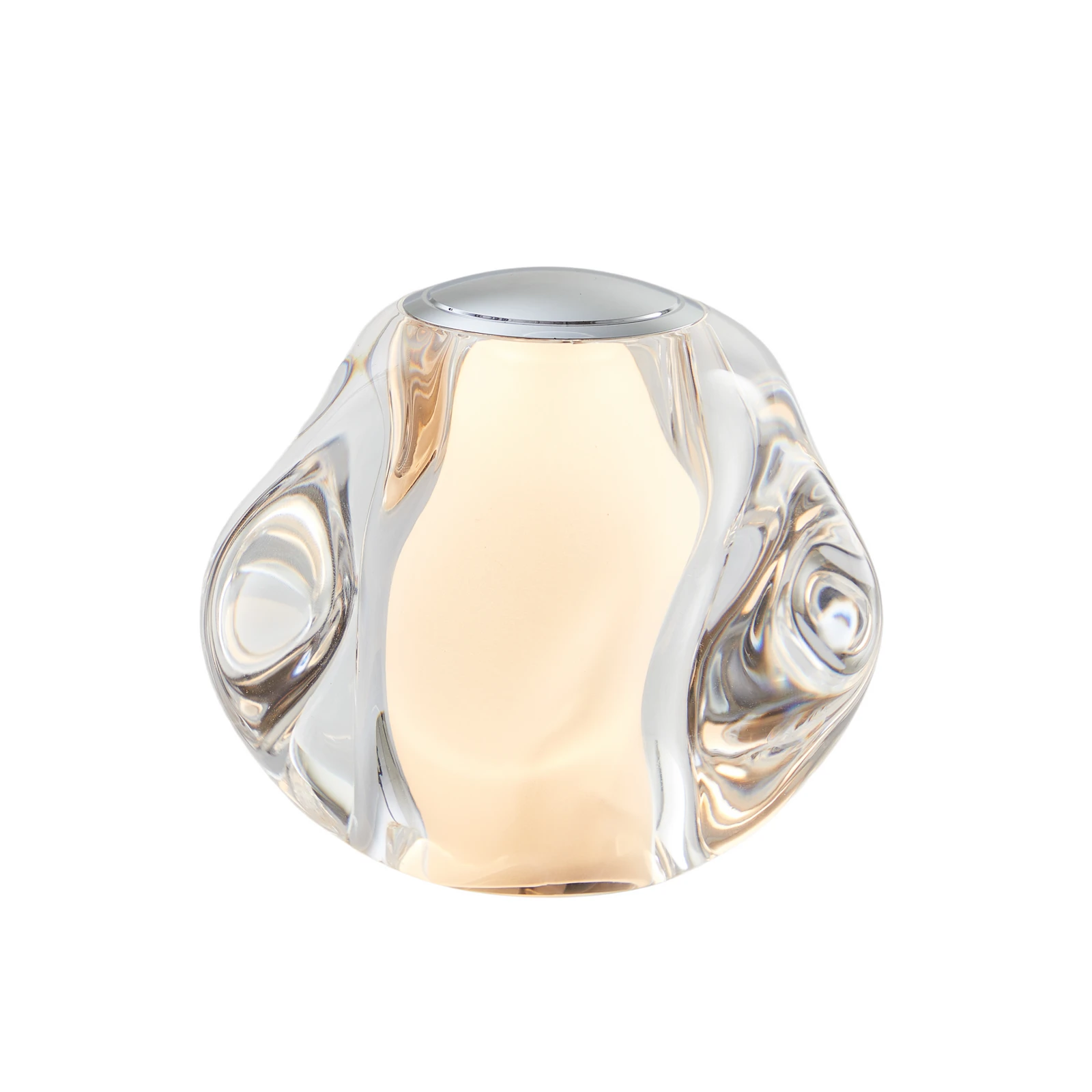 LOOM DESIGN LED tafellamp op batterijen Ice Ball, chroom, Ø 10,5 cm