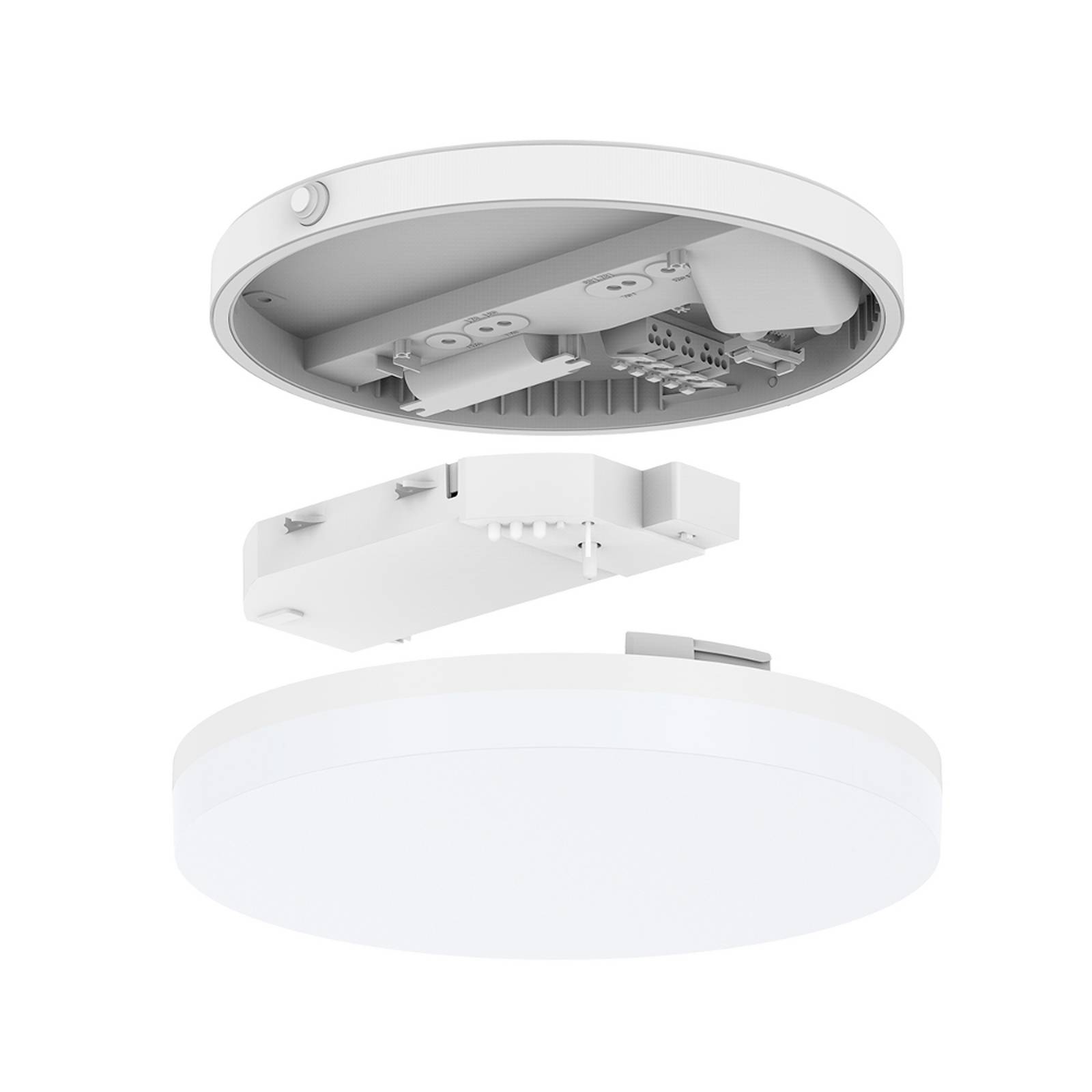 DOTLUX LED-Deckenlampe SURFACE, Ø 25 cm, weiß, PC, CCT, IP54 günstig online kaufen