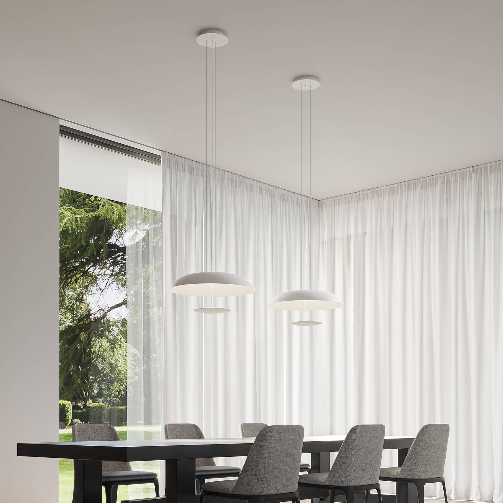 Karman Żyrandol LED BLANCO, Ø 92 cm, biały, metal