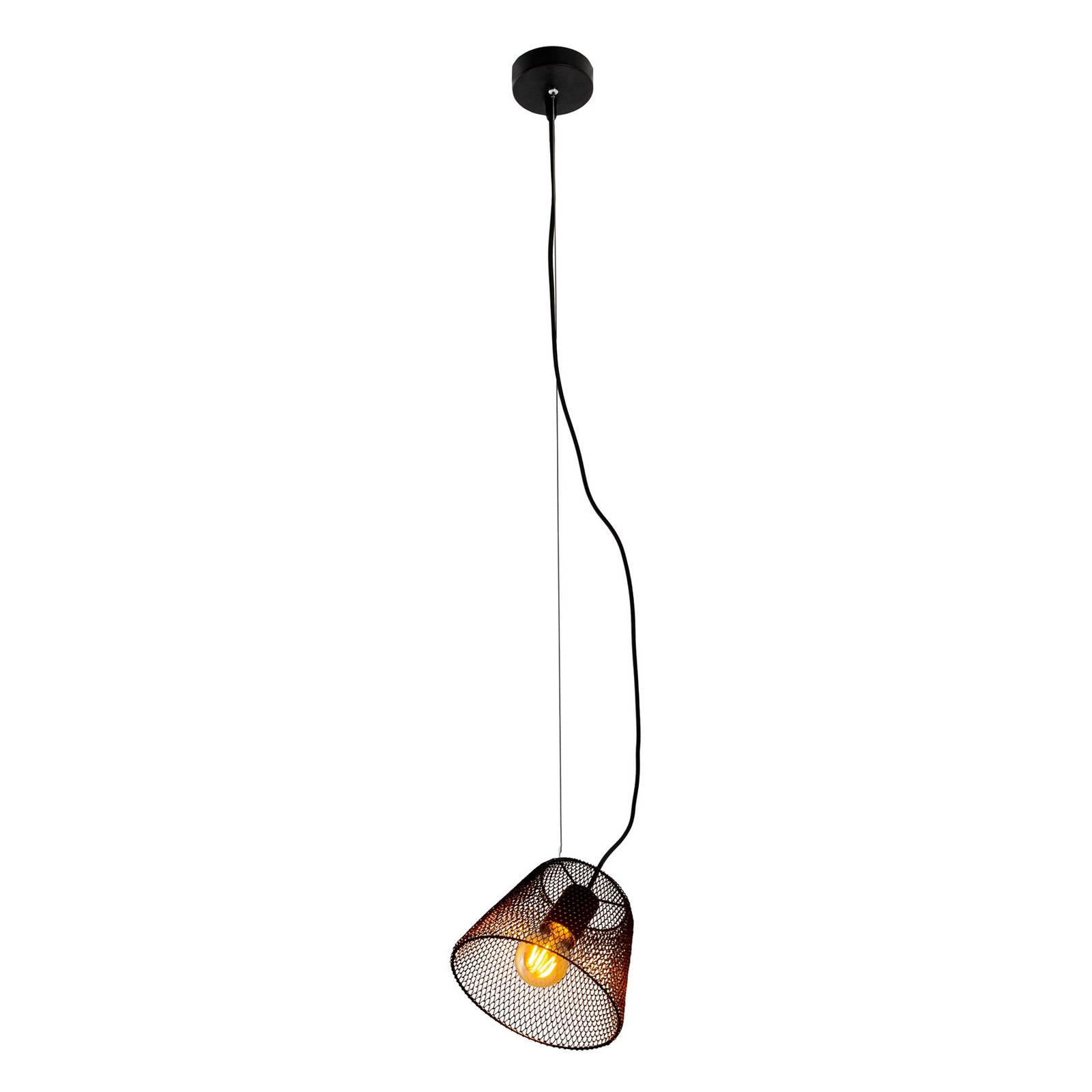 Lampa wisząca Korie z klatkowym kloszem 1-punktowa