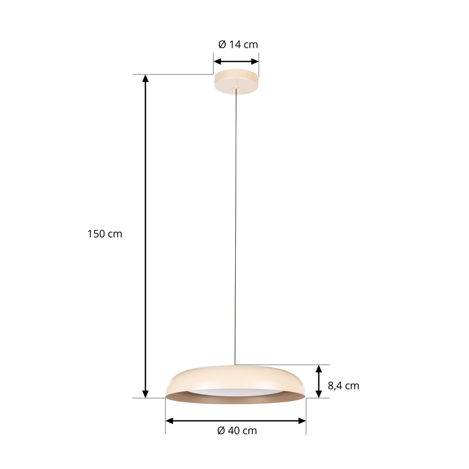 Lindby Florie LED pendant light, beige, Ø 40 cm, metal Lindby Florie LED pendant light, beige, Ø 40 cm, metal