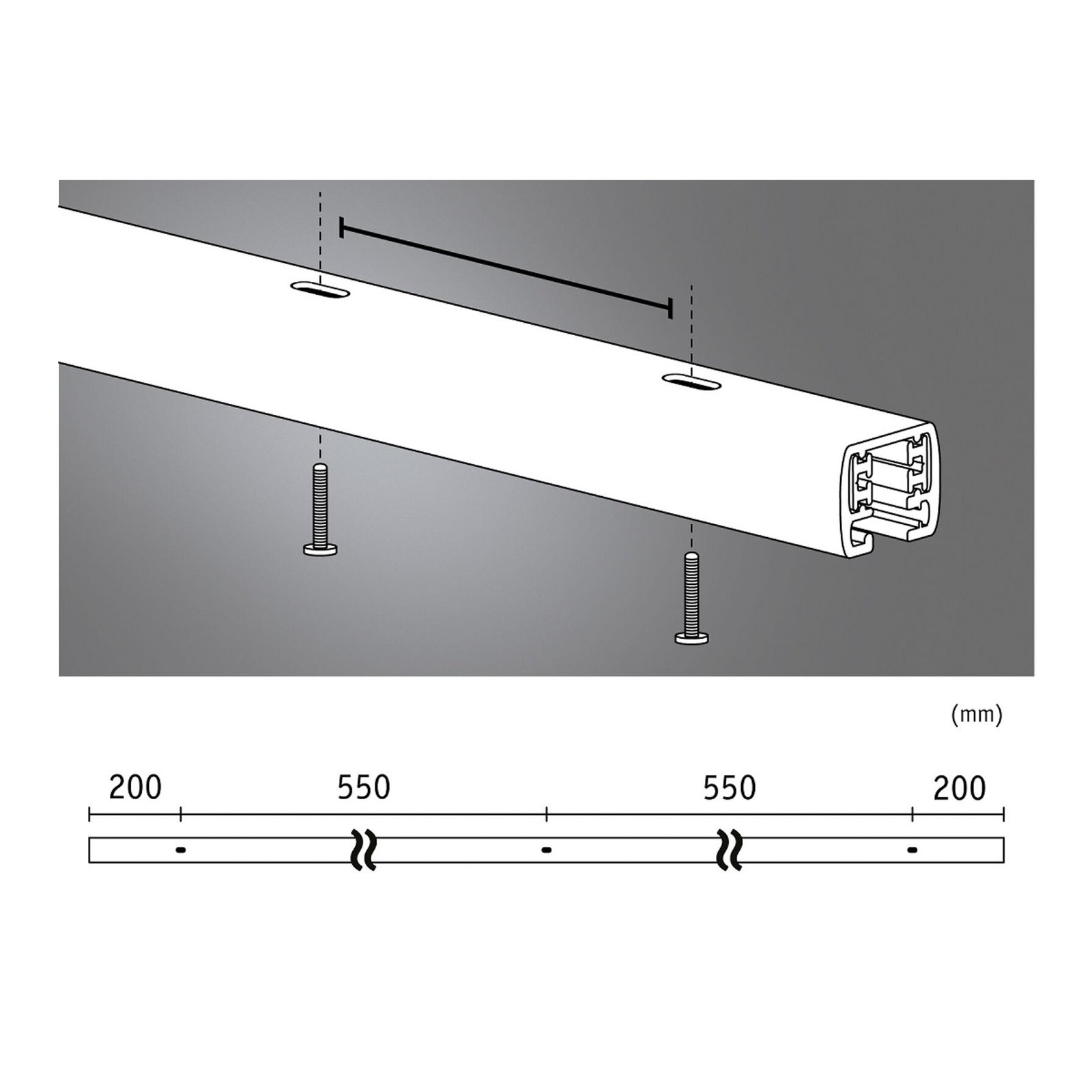 Paulmann URail bėgis, signalinis baltas, ilgis 150 cm, aliuminis Paulmann URail bėgis, signalinis baltas, ilgis 150 cm, aliuminis