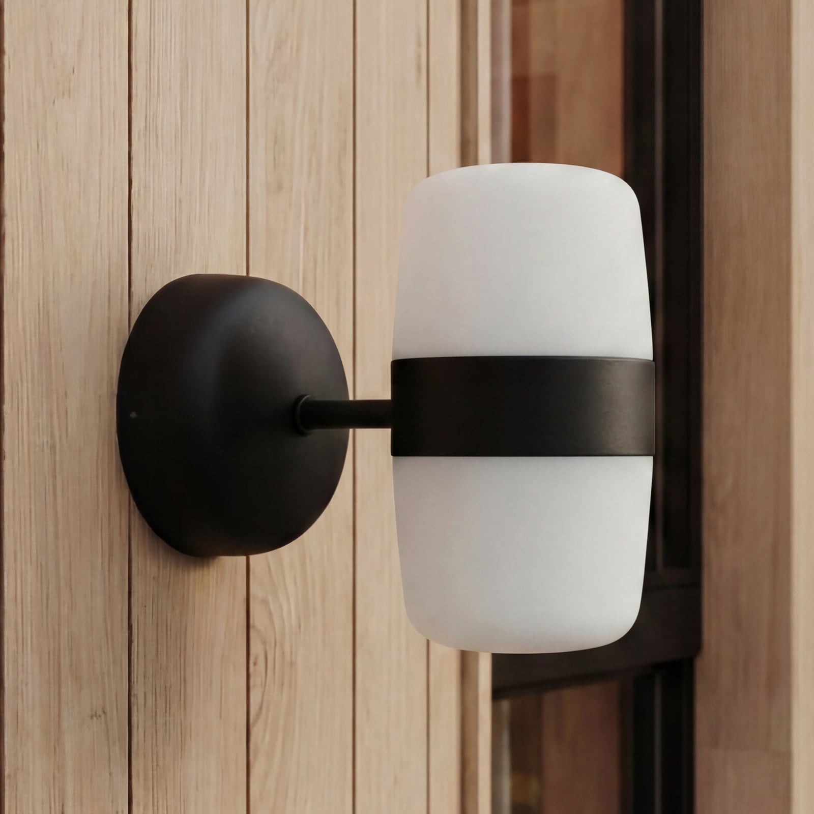 Hall LED-vegglampe, matt svart, 2 lyskilder - Northern