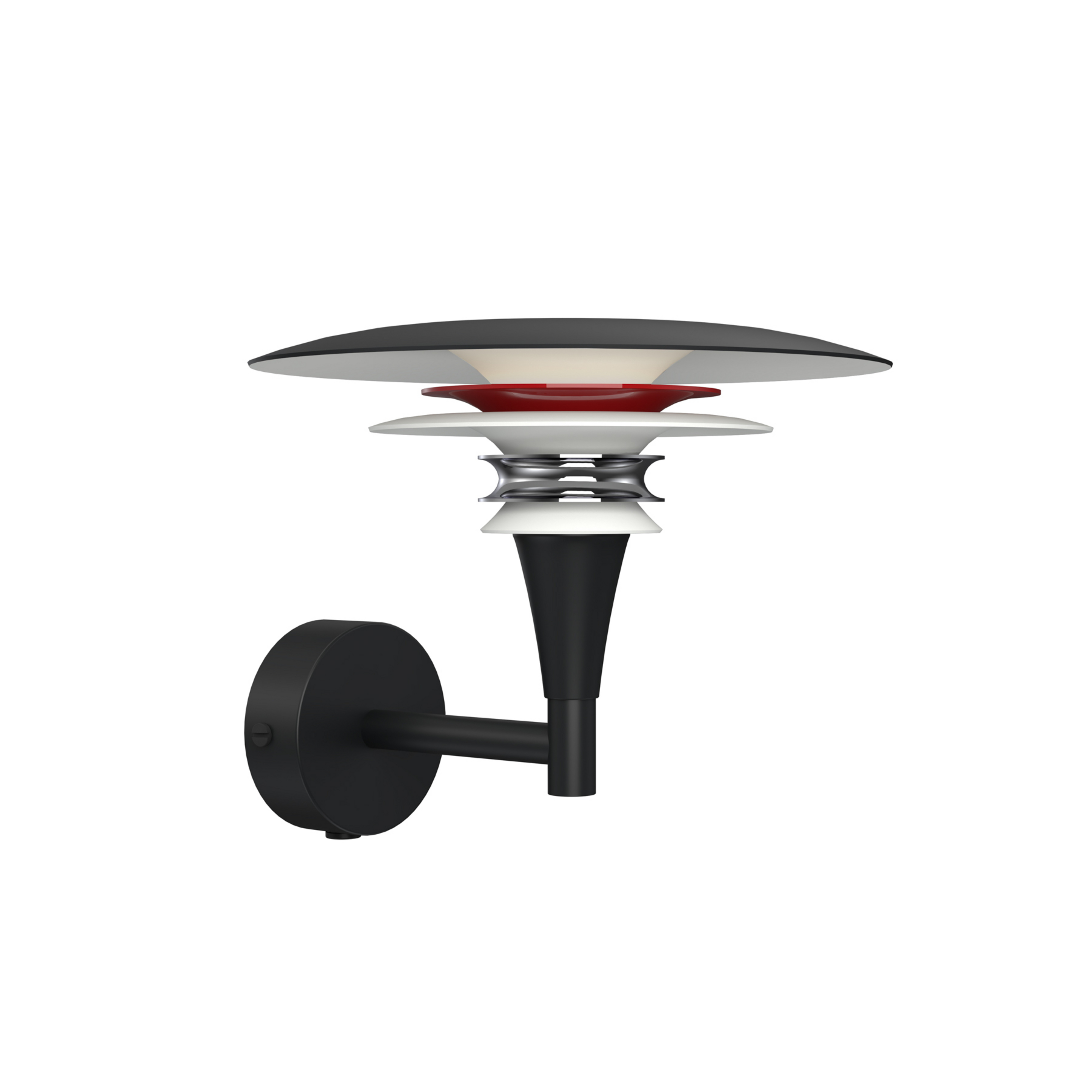 Diablo wandlamp, zwart/rood, Ø 20 cm metaal, G9 - Belid