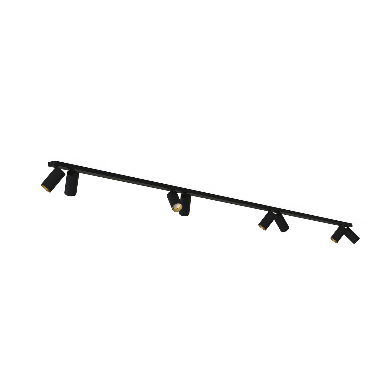Deckenstrahler Mono VIII schwarz/gold 8-fl 2x150cm