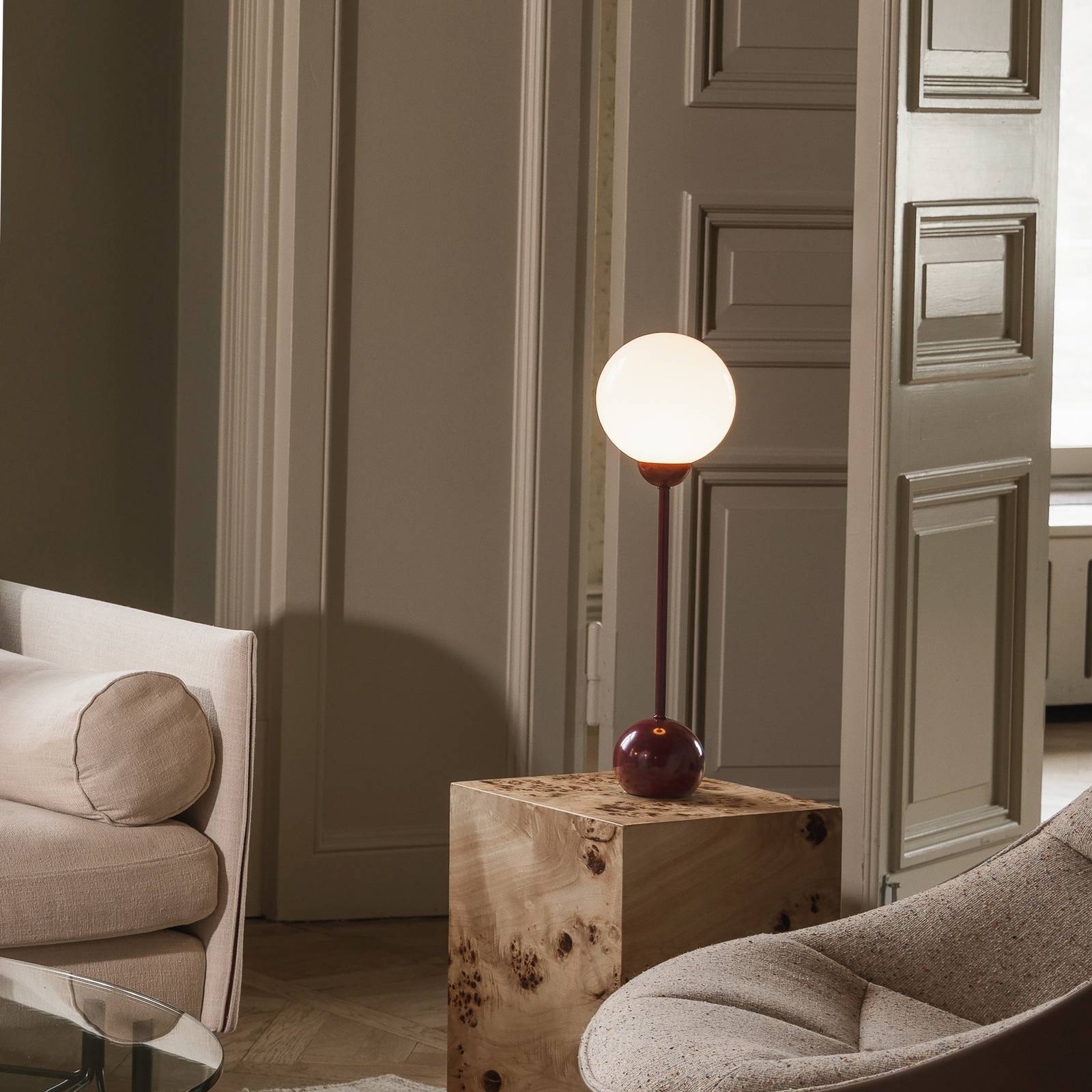 Globen Lighting tafellamp Ripley rood, hoogte 52 cm, ijzer/glas