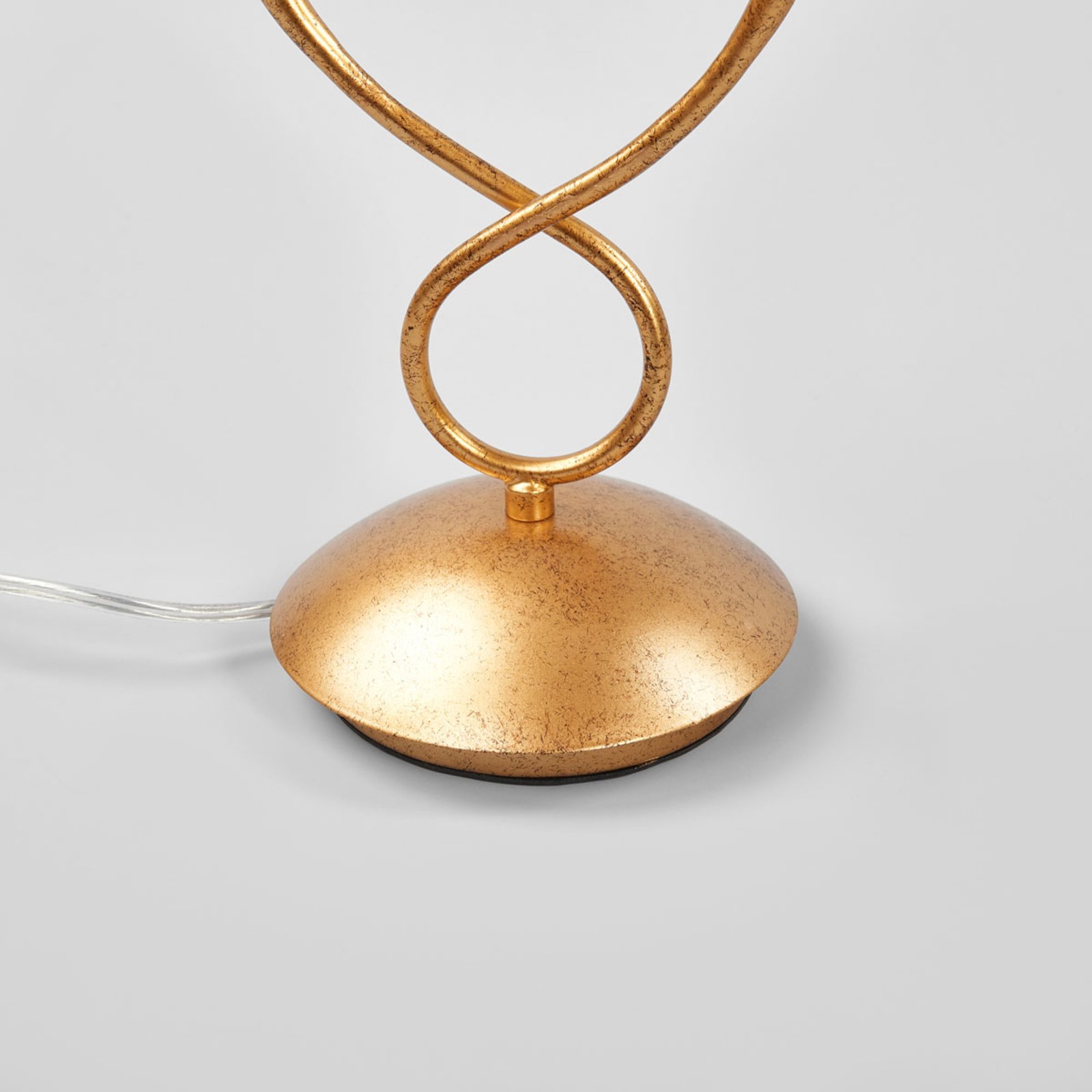 Stolna lampa Paola 2 žarulje zlatna s tekstilnim sjenilima