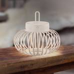 JUST LIGHT. Lámpara de mesa LED recargable Akuba gris-beige 22cm bambú