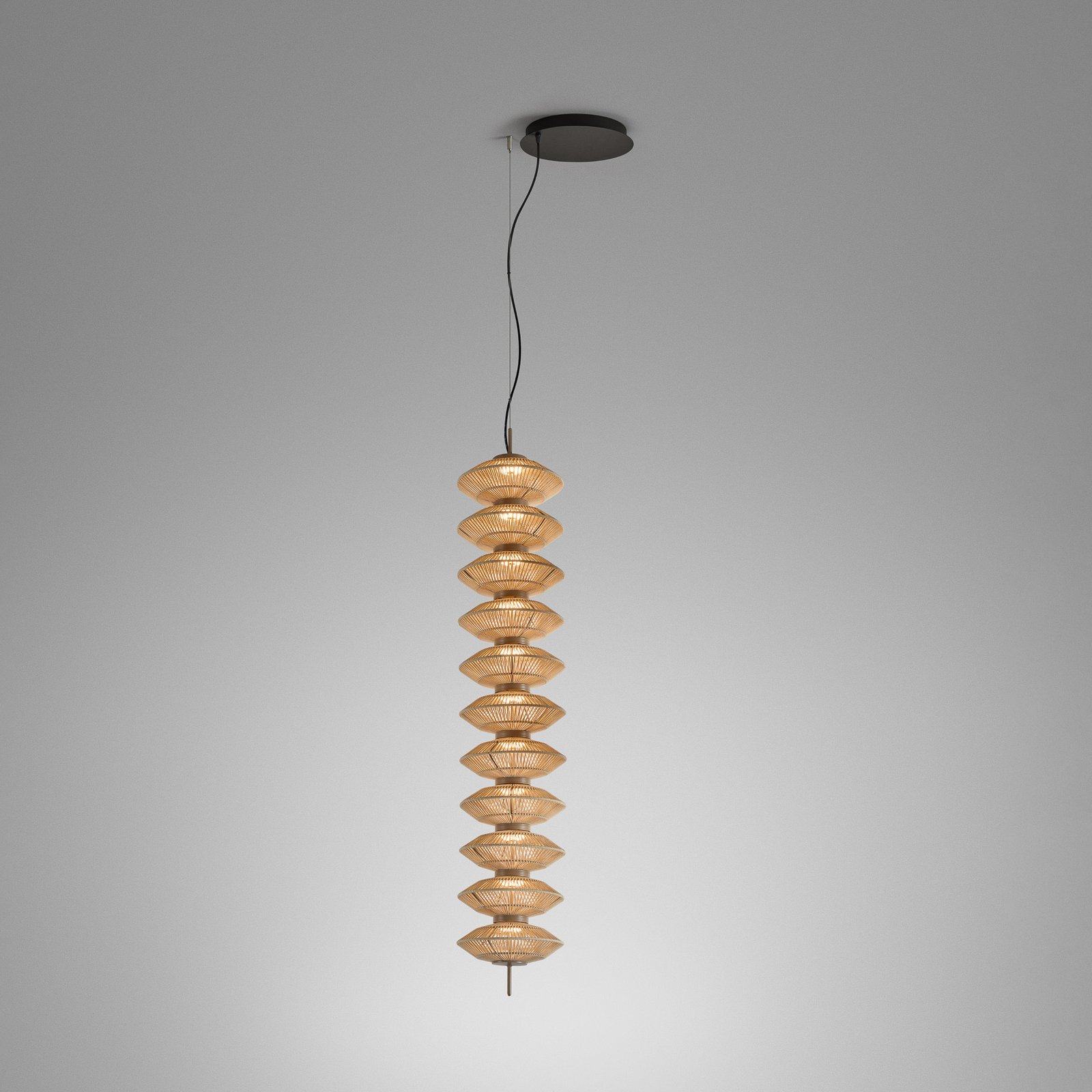 Lampada LED a sospensione Bover Yuyun S/11S da incasso dimmerabile 0-10V beige