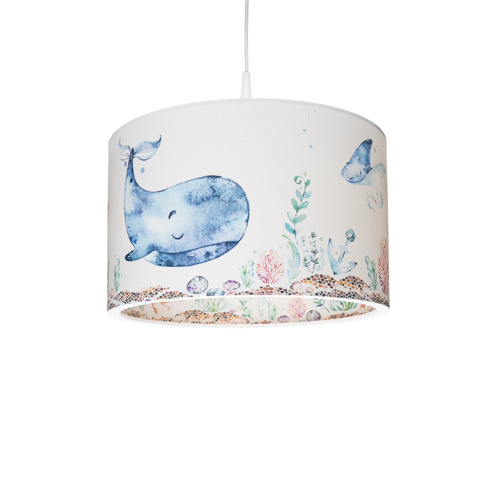 Pendant light 25/40 Sea animals, Ø 38 cm, colourful, plastic