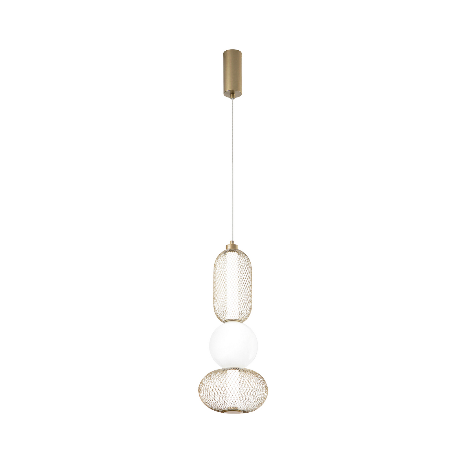 Candeeiro suspenso LED INKAS, altura 53 cm, vidro dourado/metal CCT Candeeiro suspenso LED INKAS, altura 53 cm, vidro dourado/metal CCT