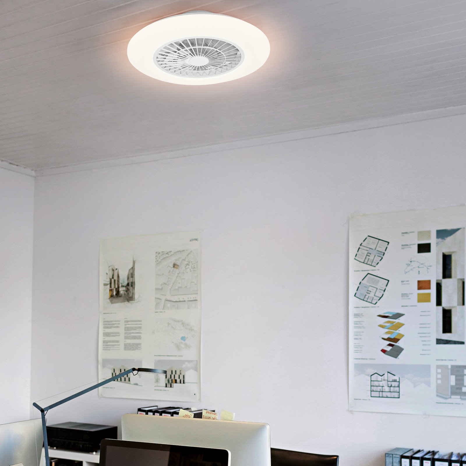 LEDVANCE SMART+ WiFi -LED-kattotuuletin pyöreä