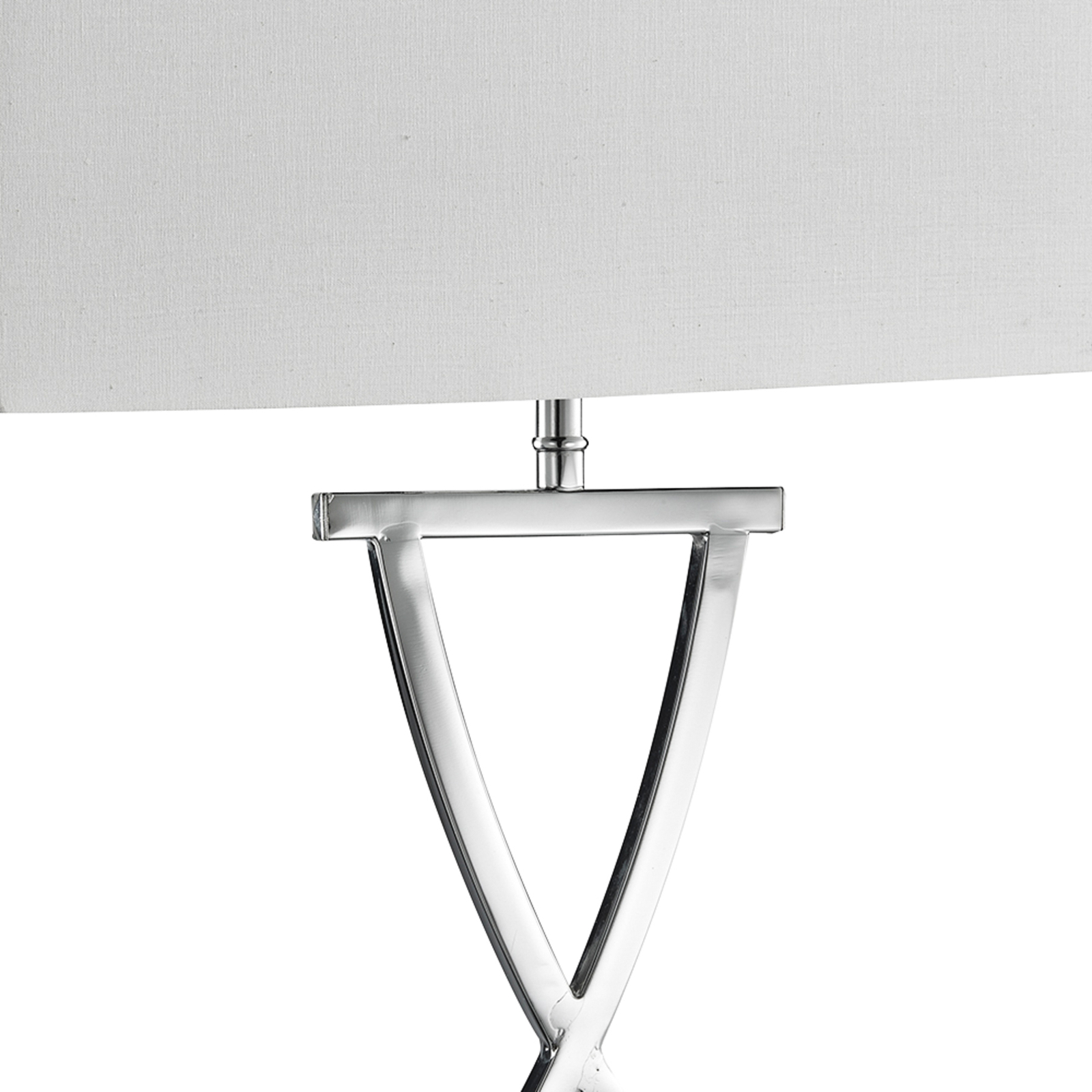 Club table lamp, chrome/white, 35.5 cm high, textile, E14