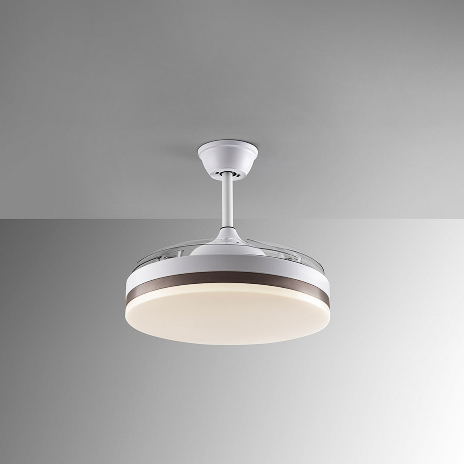 LED stropni ventilator Vento bel/bronz/dim Ø 100 cm tih