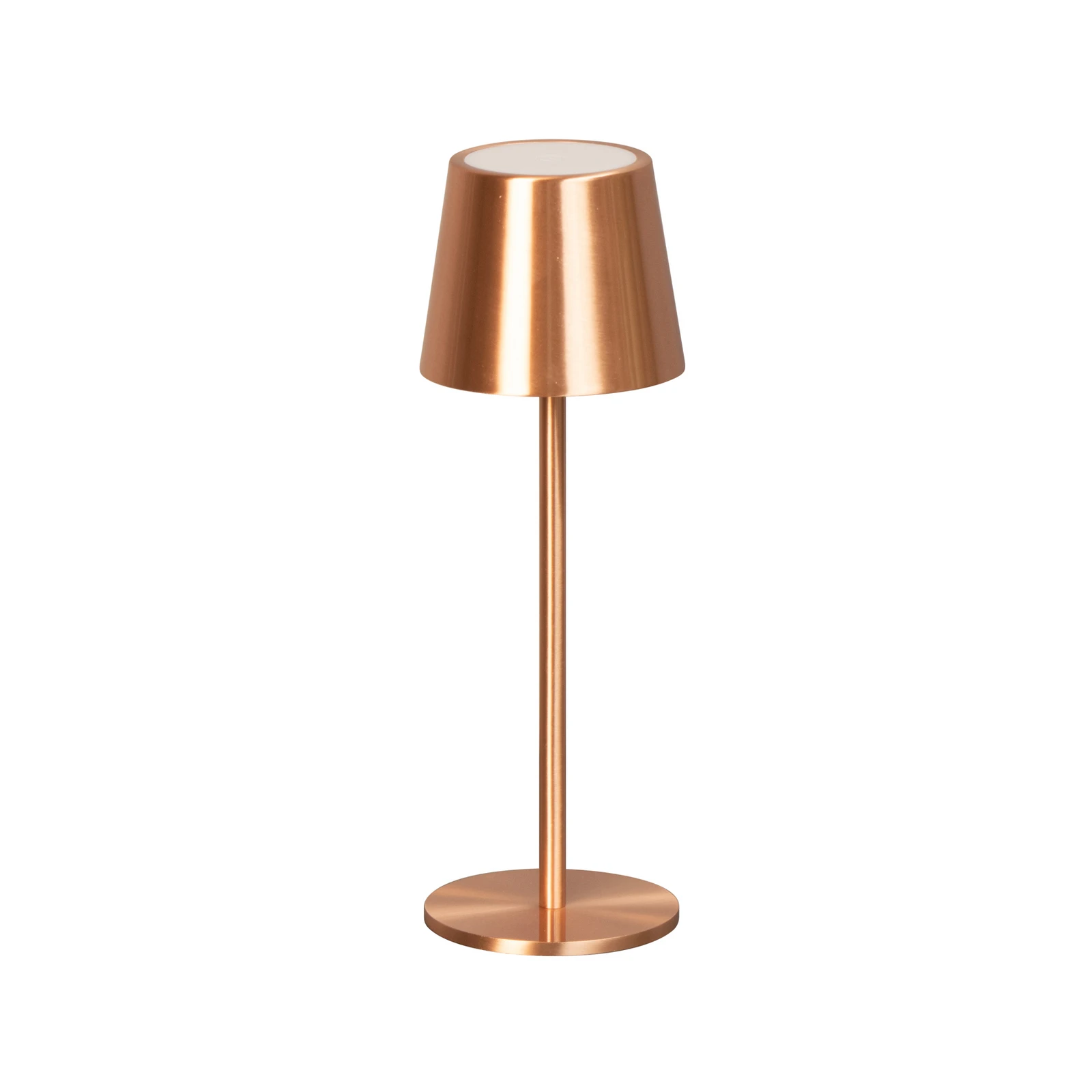LED akumuliatorinė stalo lempa „Roxi“, vario spalvos, metalas, IP54, dimeris