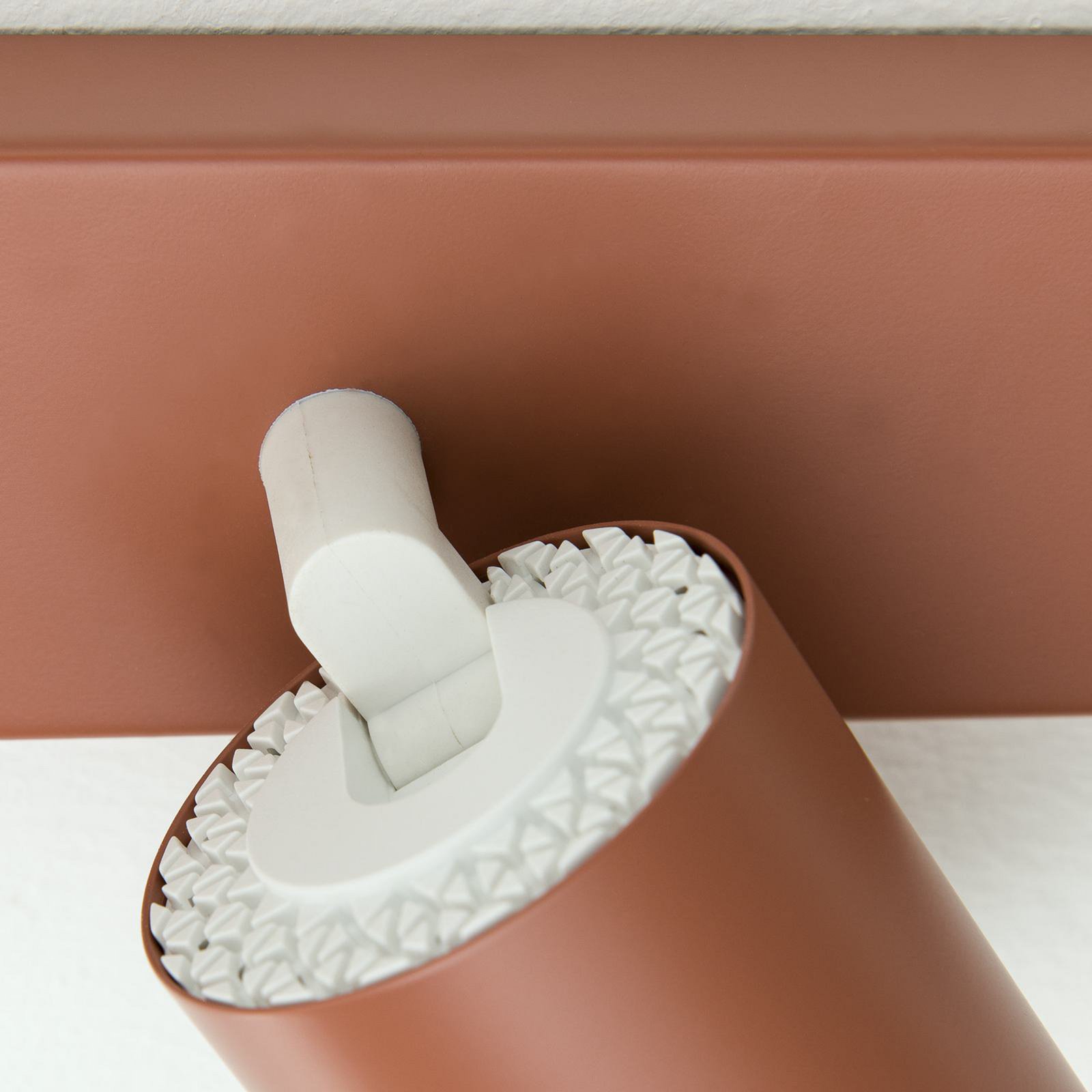 Spot pour plafond Sean, rouge corail, à 5 lampes, aluminium, GU10