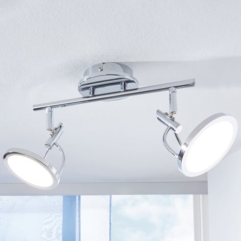 LED-Deckenspot Jorne, verchromt, 2-flammig