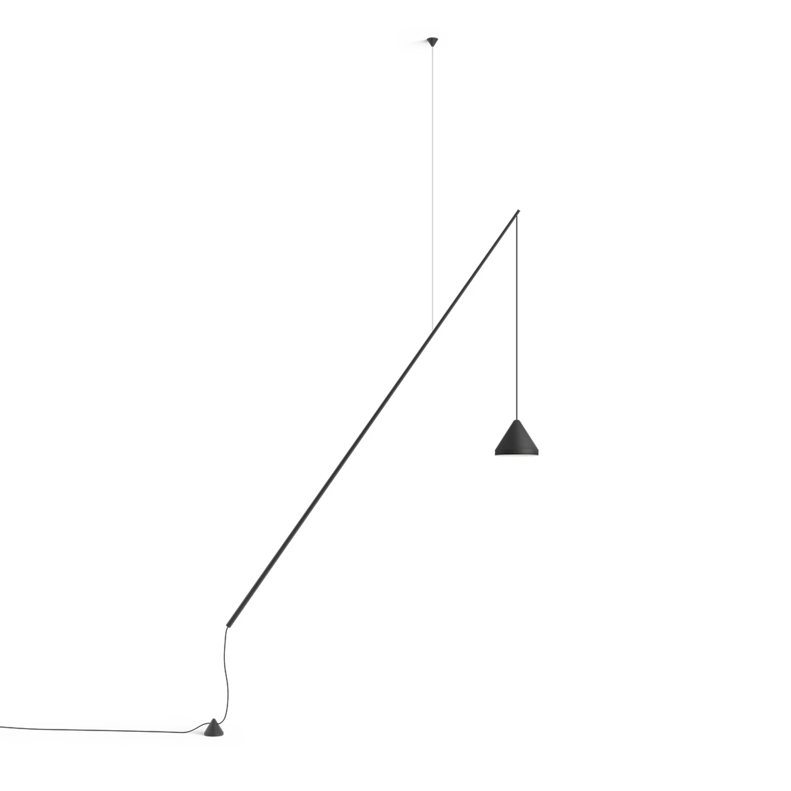 Lampă suspendată LED Vibia NORTH, negru, metal, 927, descentrată