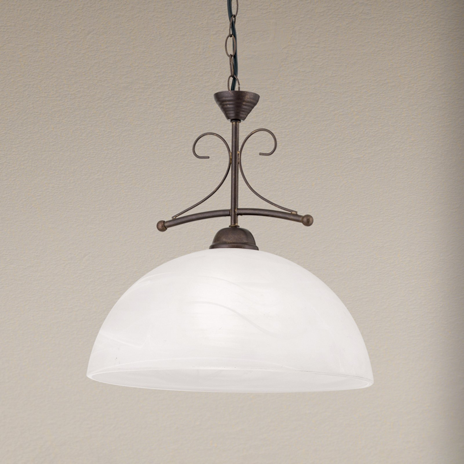 Marco pendant light with alabaster glass, 1-bulb