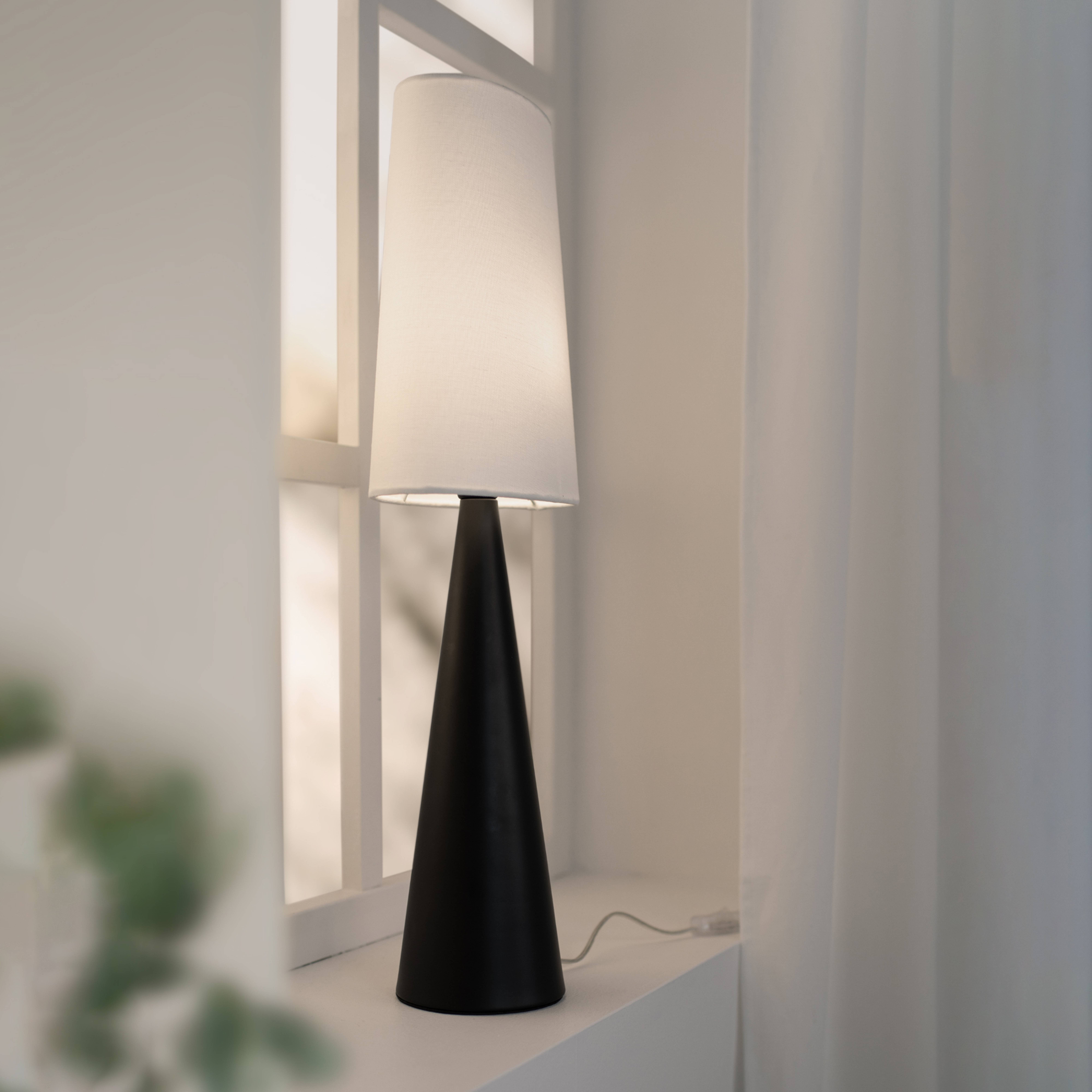 Lámpara de mesa Conus con pantalla WHITE, negra