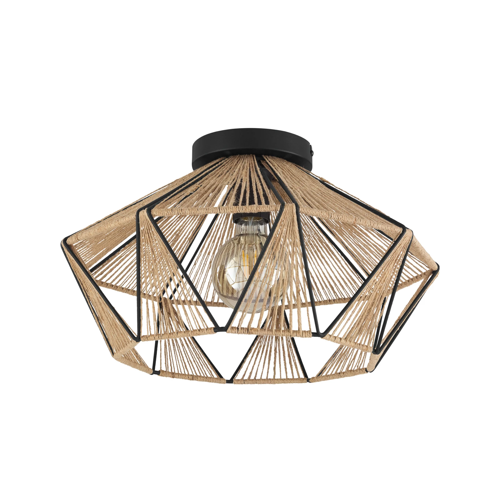 Adwickle ceiling light, natural yarn lampshade