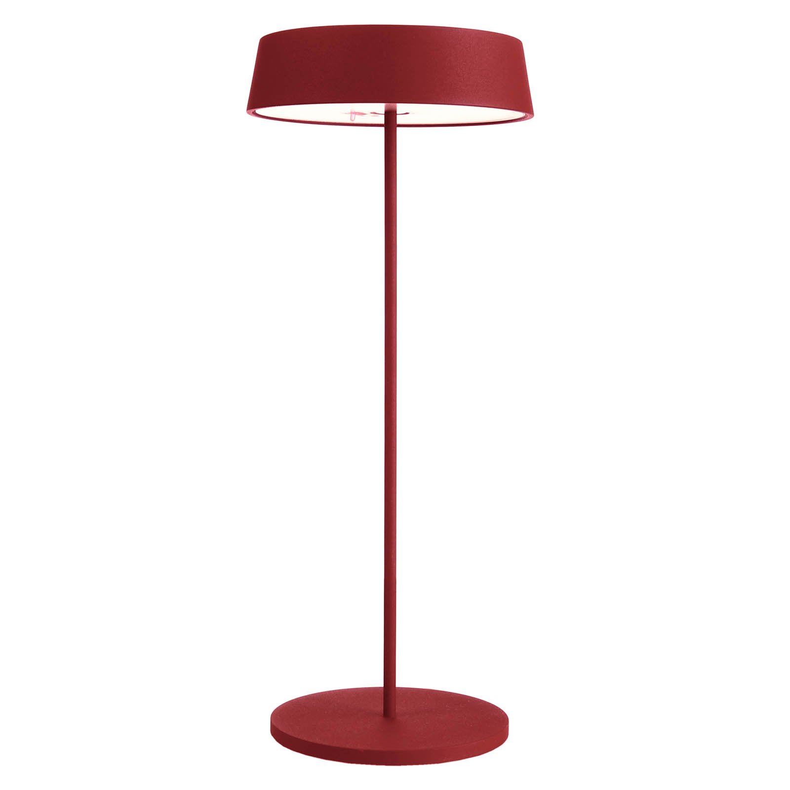 Miram LED table lamp, battery, dimmable, ruby red
