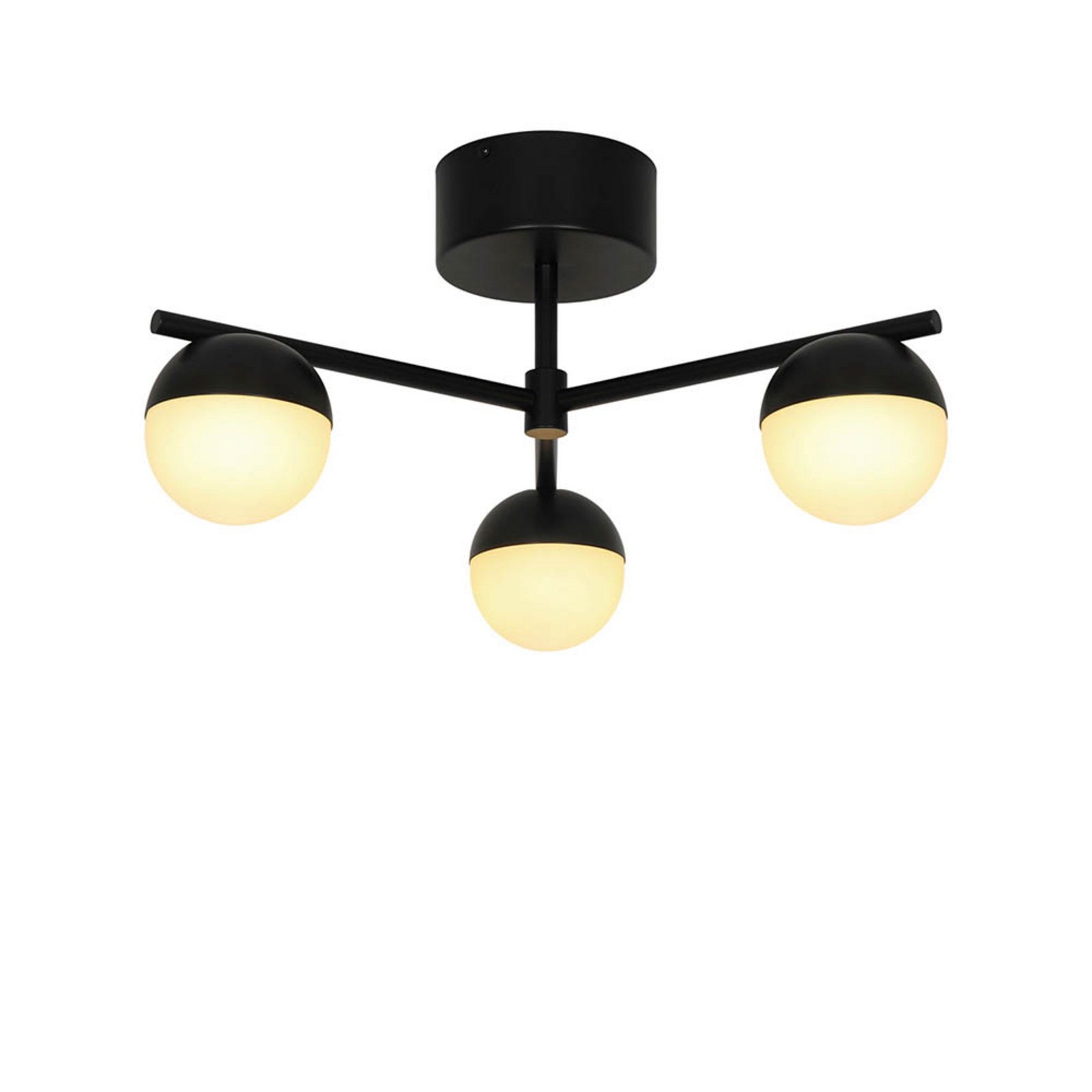 Deckenleuchte Contina, schwarz, Ø 48 cm, Metall/Gas
