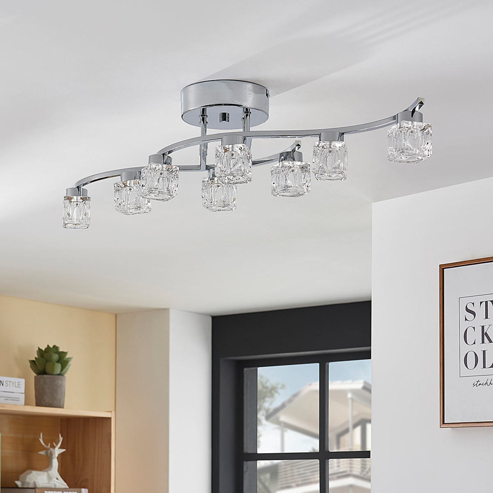 Yaro LED Lampa Sufitowa Clear/Chrome - Lindby