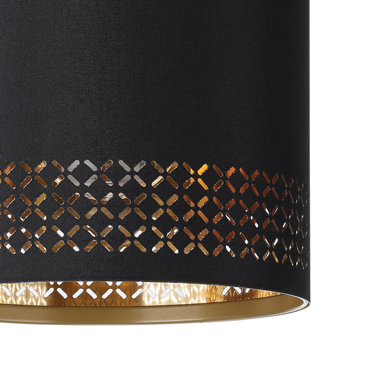 Hängeleuchte Esteperra, schwarz/gold, vierflammig