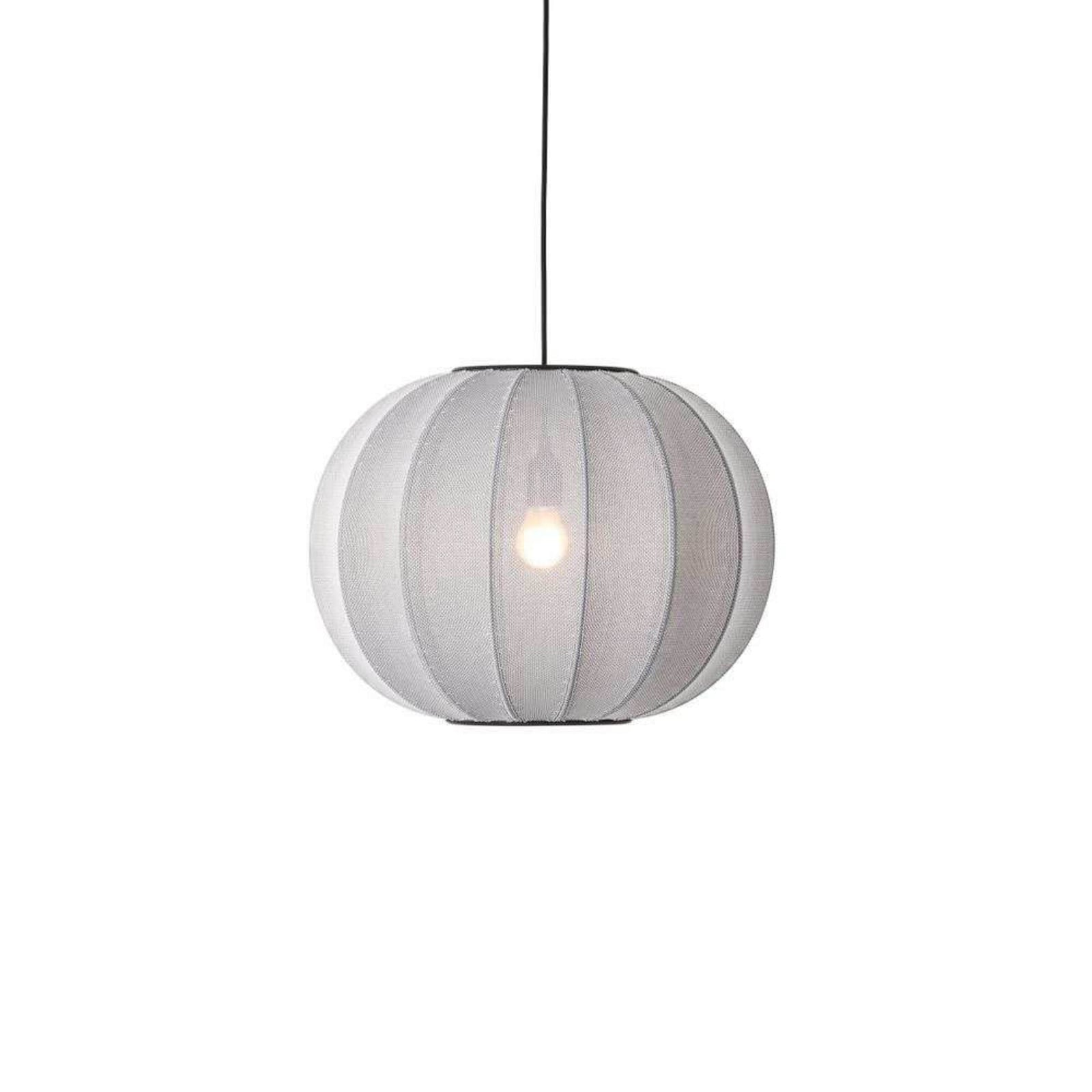 Knit-Wit 45 Round LED Pendel Silver Made By Hand - Soveværelse - Stof / tekstil