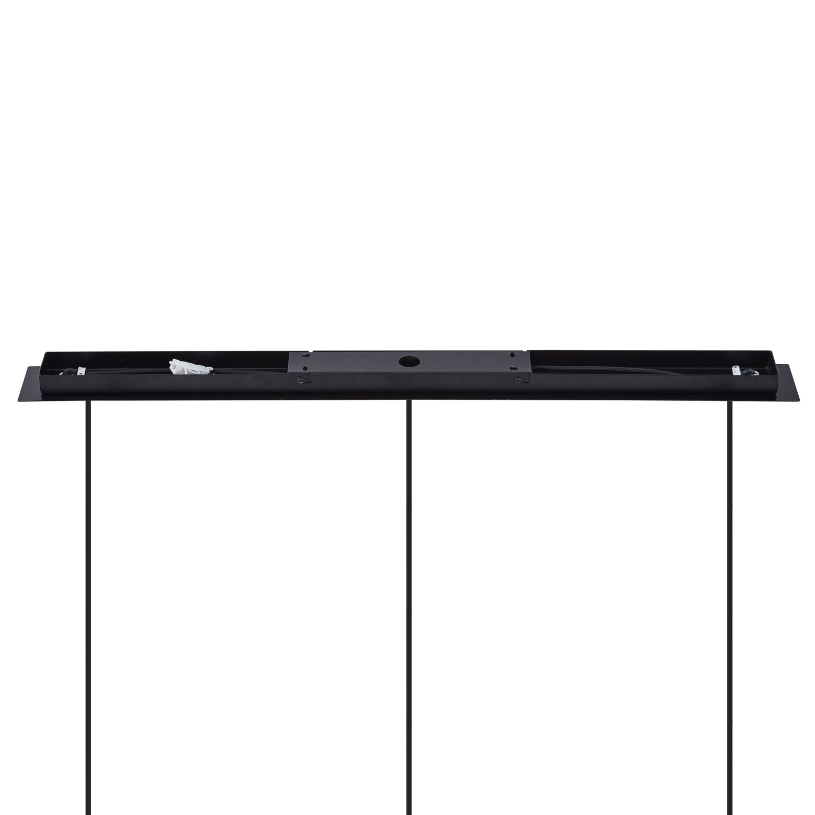 Lucande Hängeleuchte Eirian, 90 cm, 3-flammig, schwarz, Glas