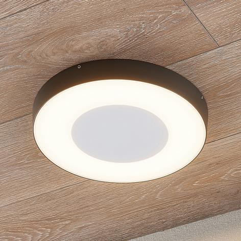 LED utendørs taklampe Sora, rund, sensor