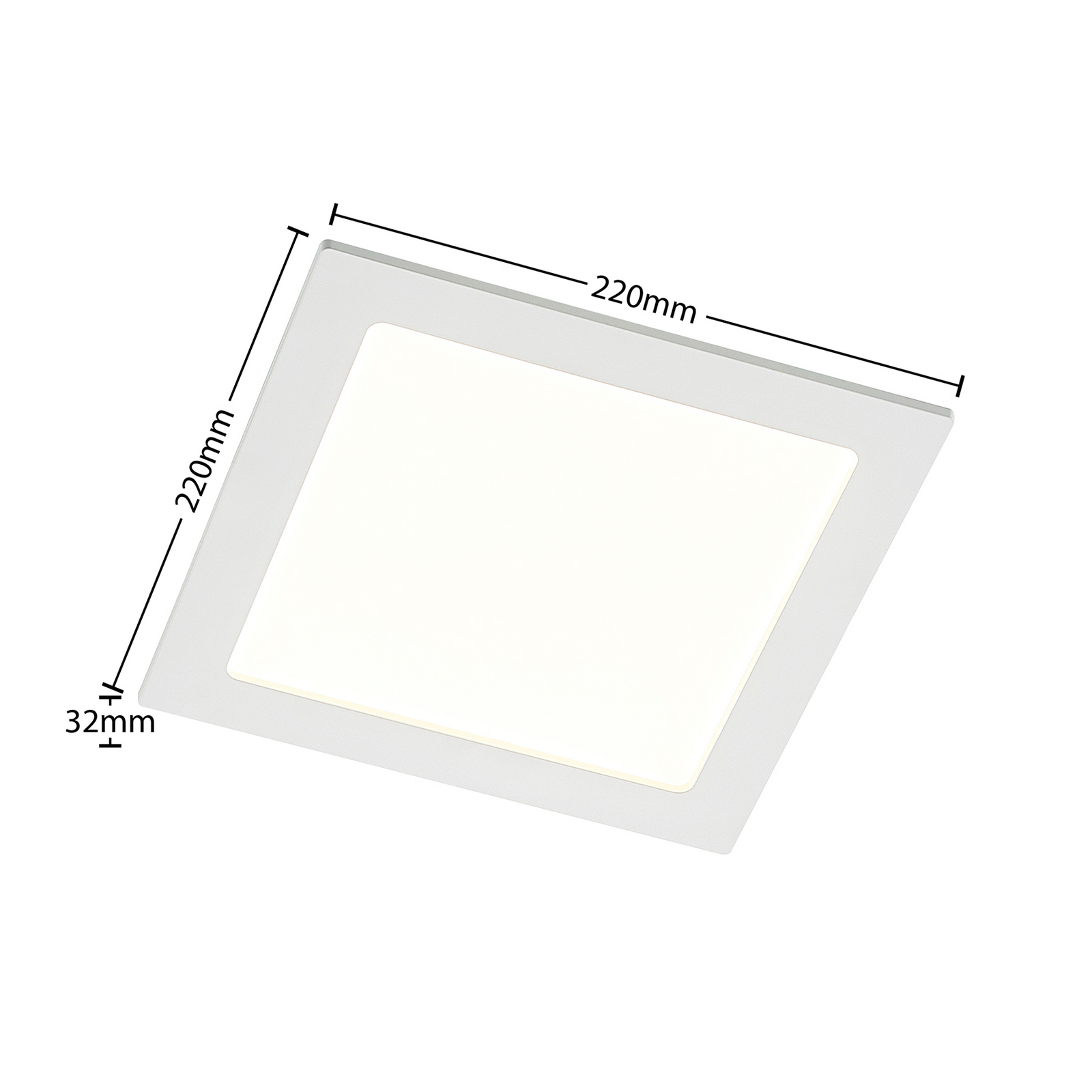 Lámpara empotrable Prios LED Helina, blanca, 22 cm, 24 W, atenuable