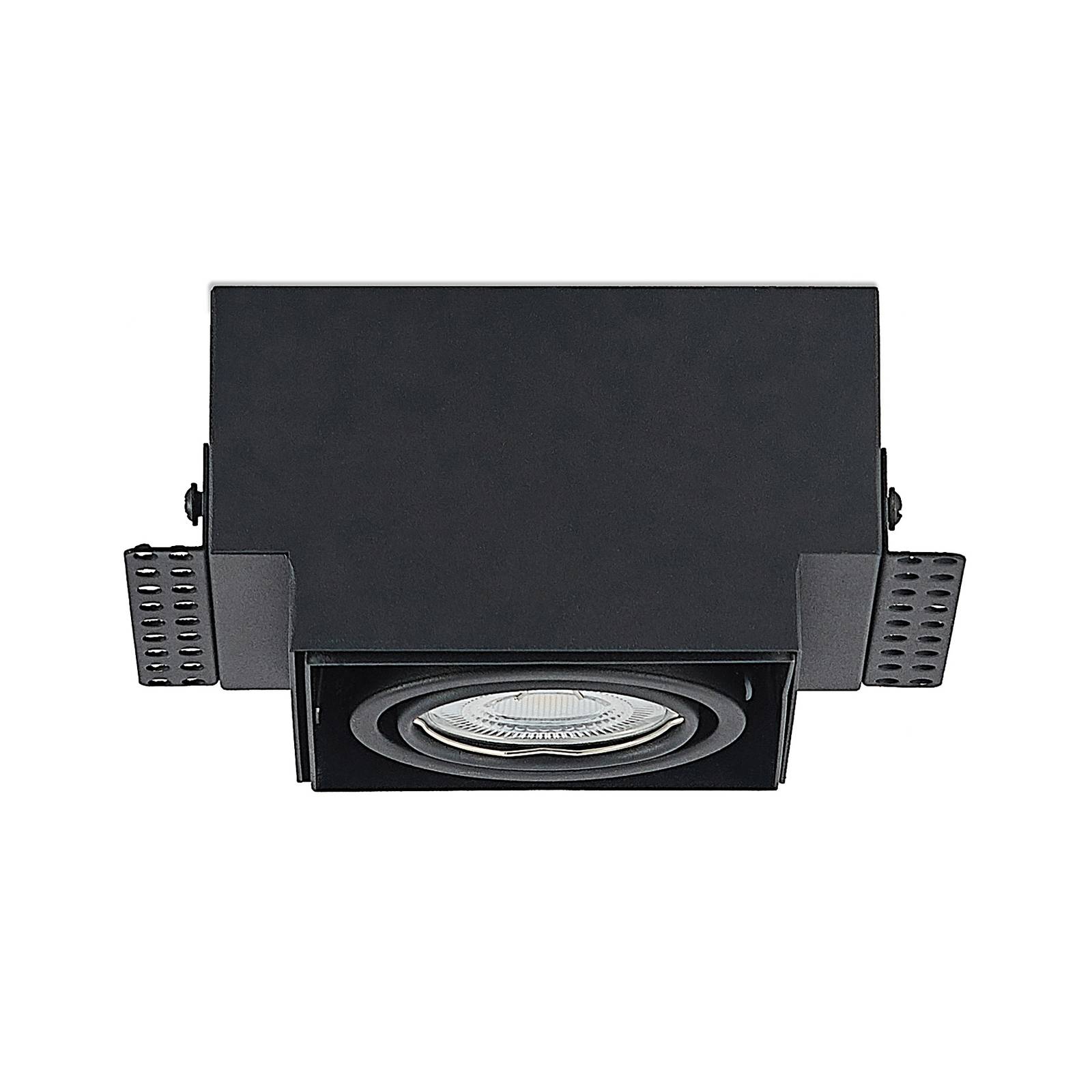 Arcchio Hidaya semi-recessed light, 1-bulb, black, for Living / Dining Room, steel, GU10, 12 W, L: 15.5 cm, W: 9.5 cm, H: 7 cm
