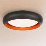 Candeeiro de teto LED Lindby Serava, preta, Ø 60 cm, regulável