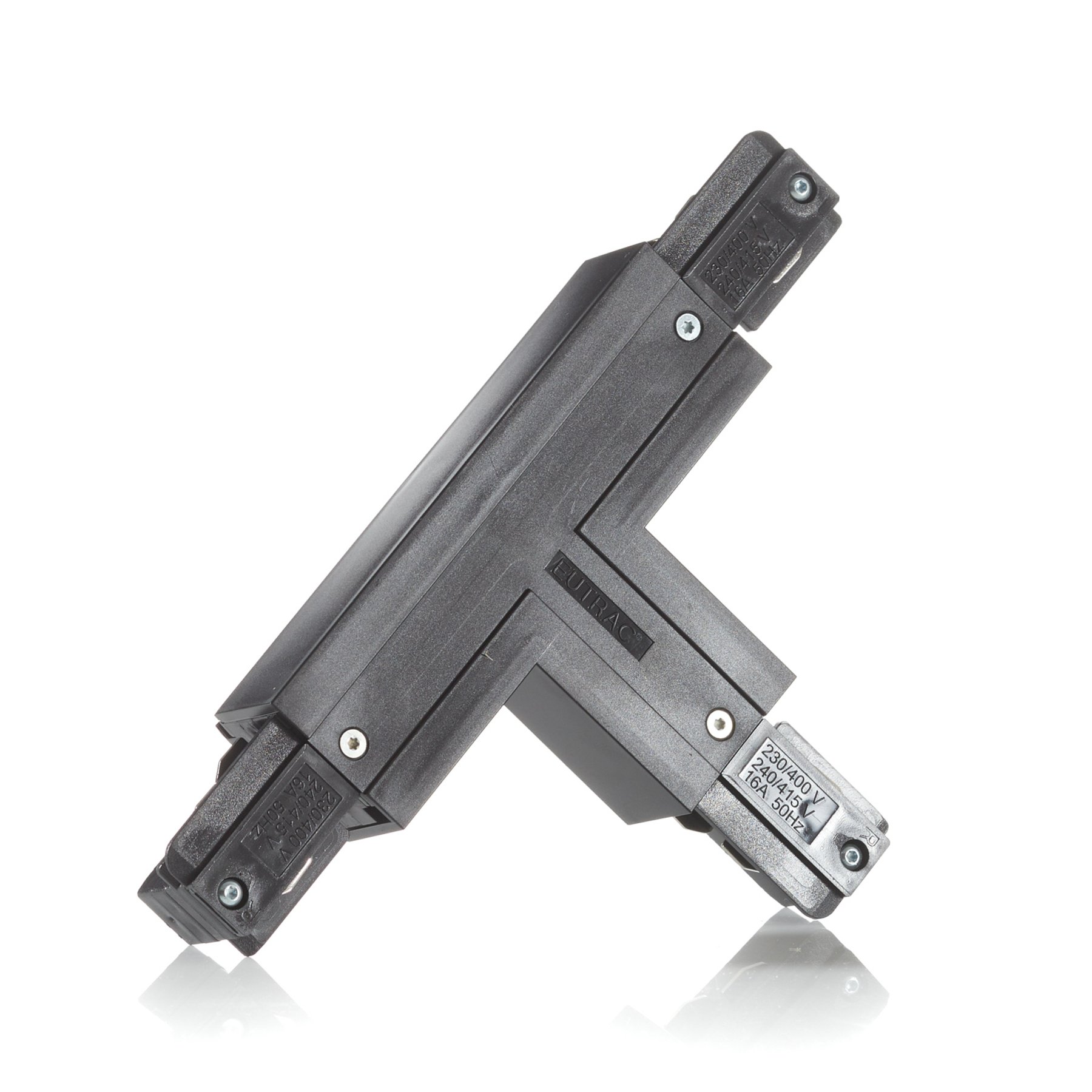EUTRAC Eutrac T-connector earth inside left, black