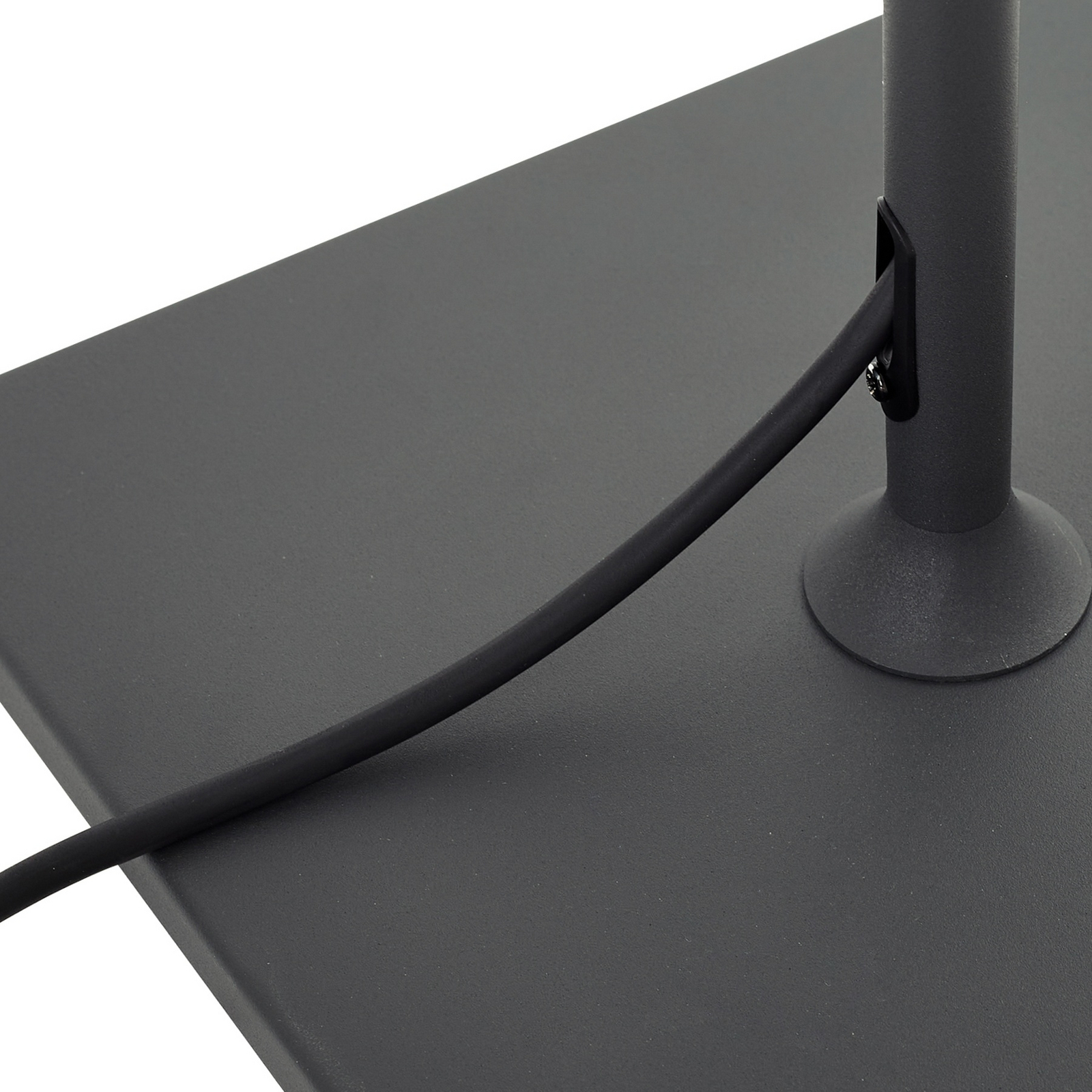 Lucande terraslamp Andrei, grijs, 150cm hoog, IP54, E27