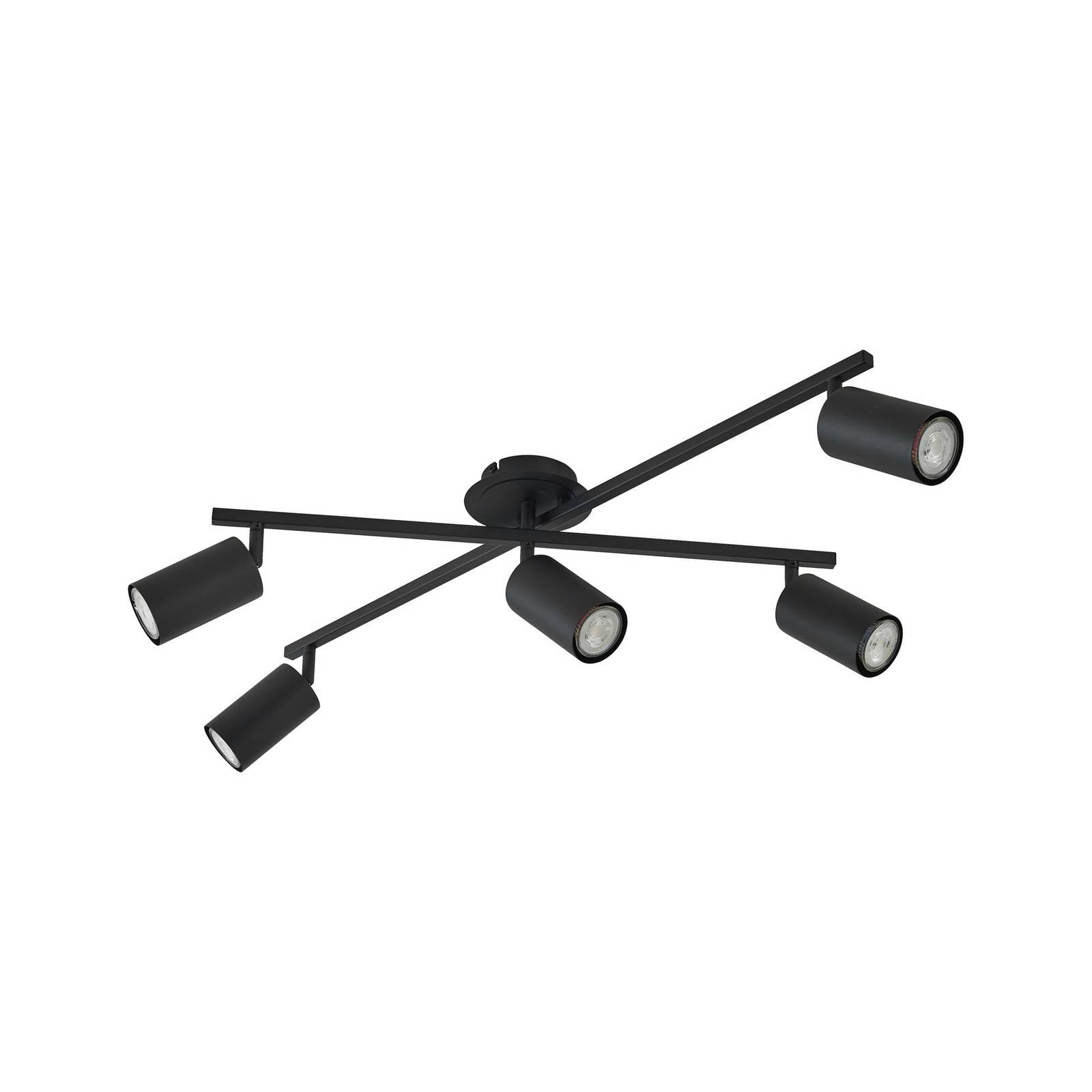 Lindby Deckenleuchte Joffrey, 78 cm, schwarz, 5-flg., GU10