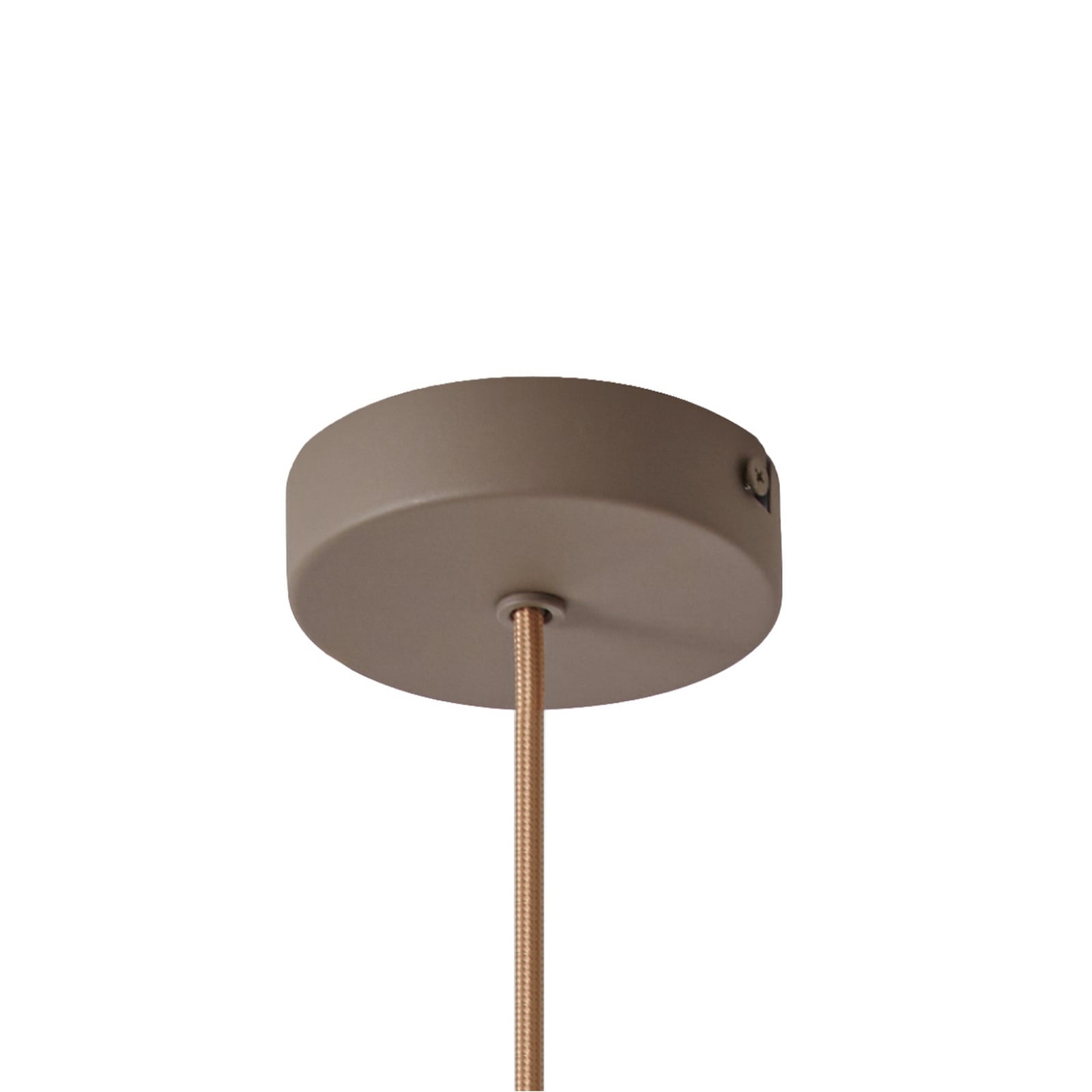 Suspension Lindby « Autumn », taupe, Ø 40 cm, lin, forme sphérique