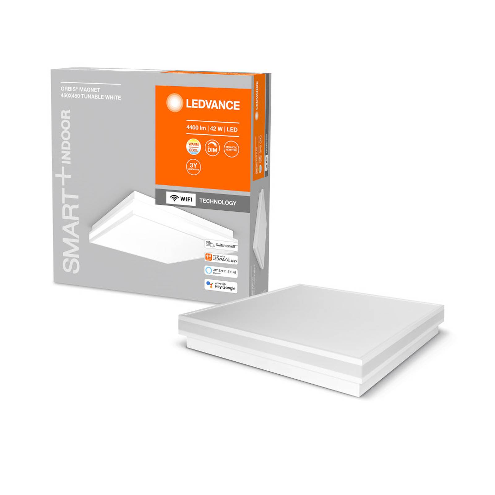 ledvance smart+ wifi orbis magnet blanc, 45x45cm