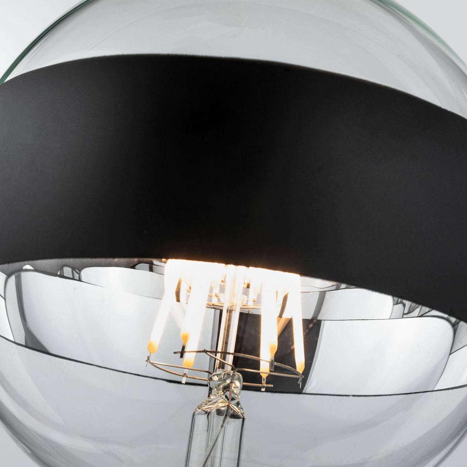 Paulmann LED E27 6,5W G125 anillo espejo negro