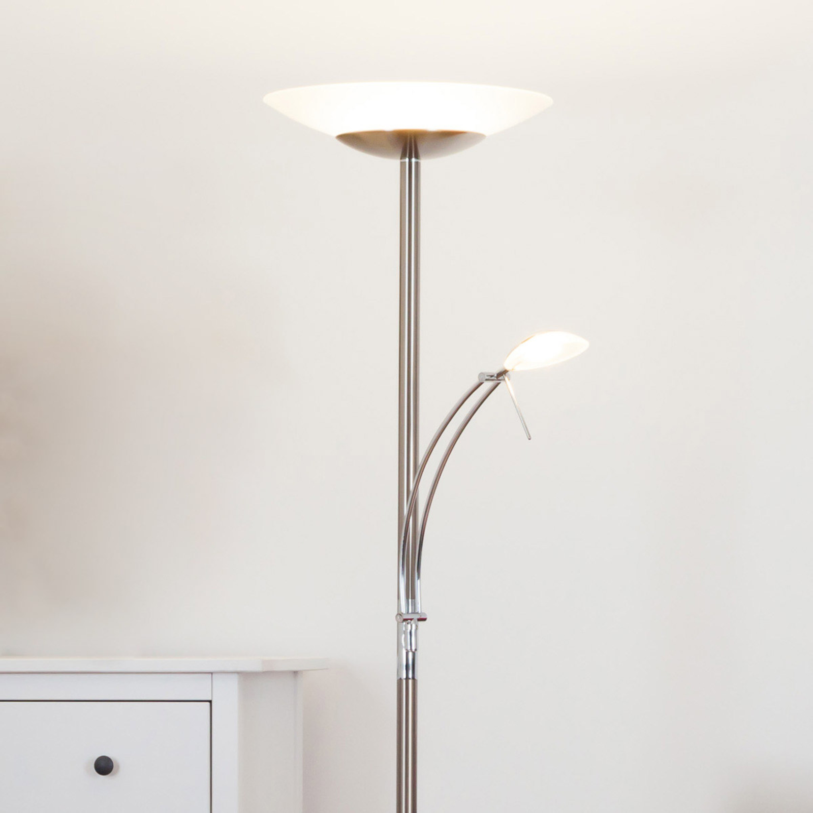 Ilinca - dimmbarer LED-Deckenfluter mit Leselampe