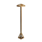 LED-Sockelleuchte Aura Disk, Höhe 50 cm, messing antik